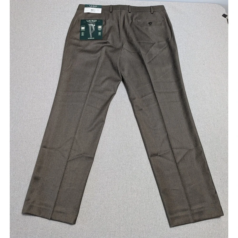Ralph Lauren LRL Men's Taupe 36W x 30L Ultraflex Stretch Dress Pants Suit NWT